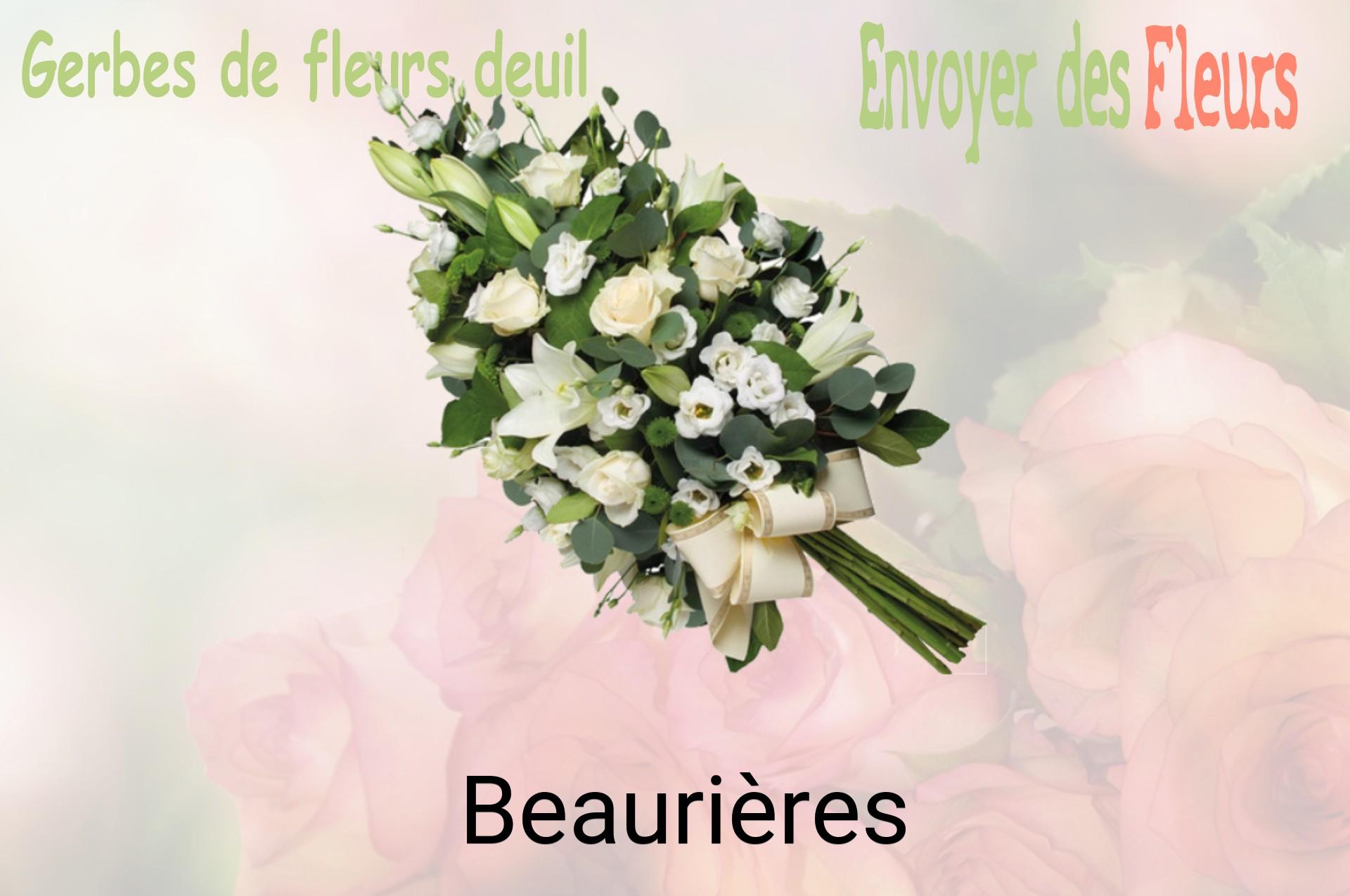Gerbe de fleurs de deuil livrée à Beaurières